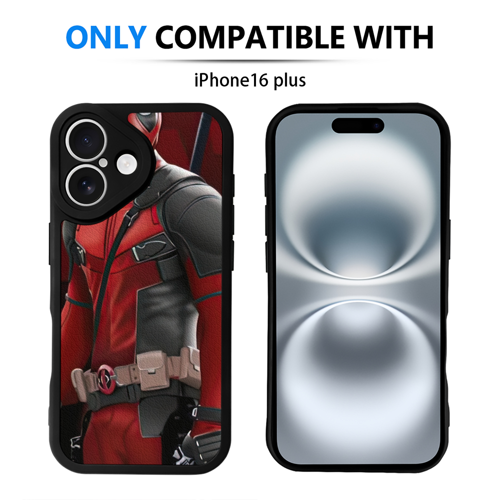 （画像用） Deadpool デッドプール 【iPhone 16シリーズ対応】シリコンスマホケース（レザー調） 材質：シリコン
